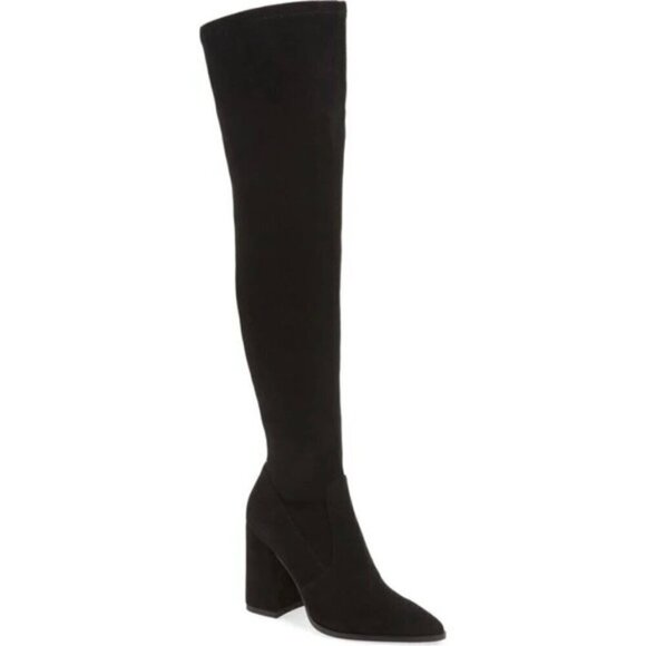 STEVE MADDEN Black Chunky Heel Knee High Tava Boot US 9 - Picture 1 of 6
